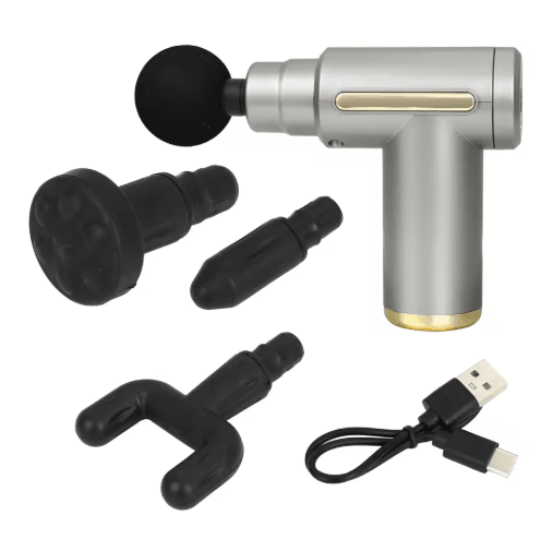Mini Fascia Massage Gun Powerful Deep Tissue Muscle Massager with 4 Attachments