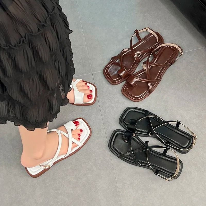 Modern Elastic Band Rome Sandals – Simple Fashionable Summer Beach Flats