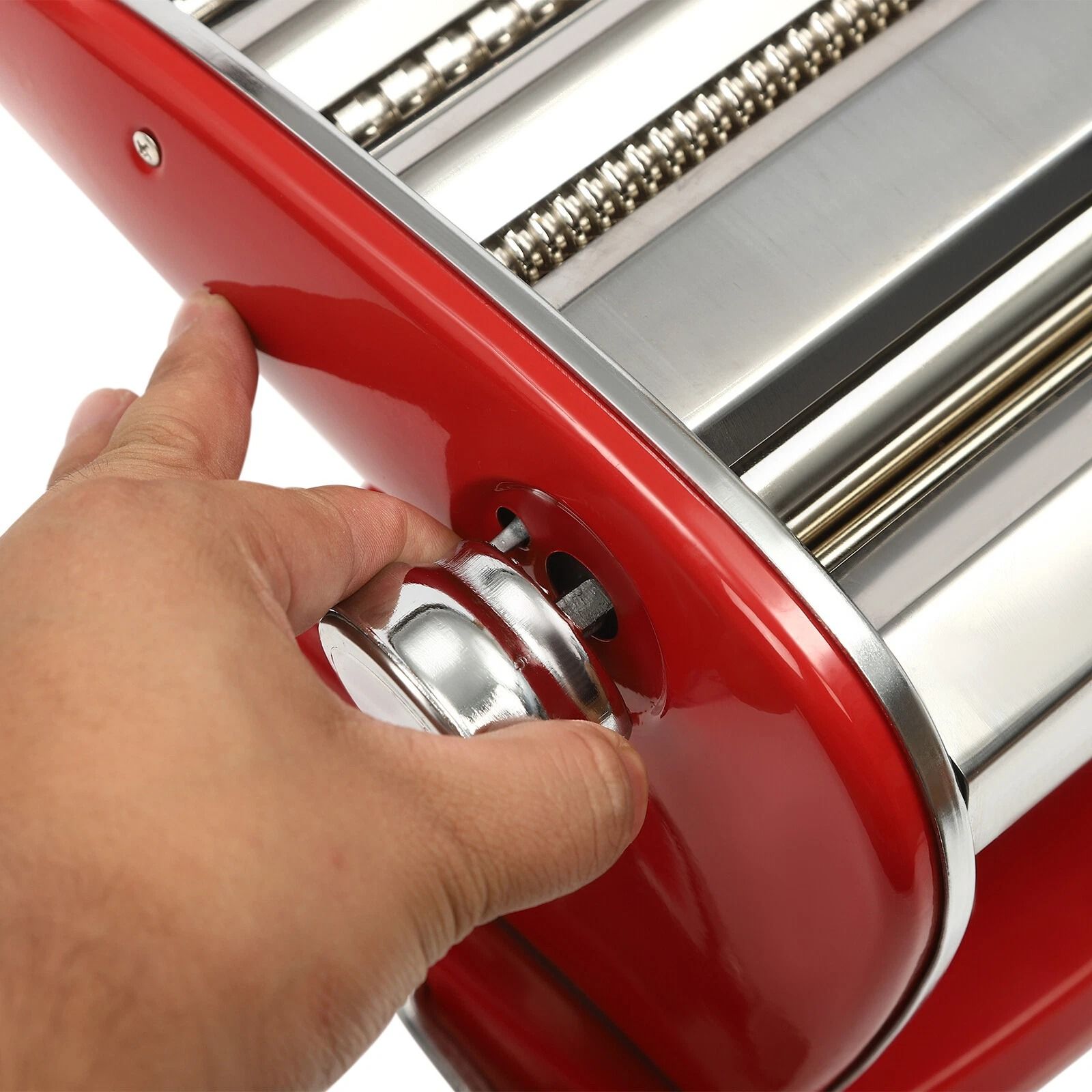 Pasta Maker Machine with Adjustable Thickness Settings, Durable Stainless Steel Construction