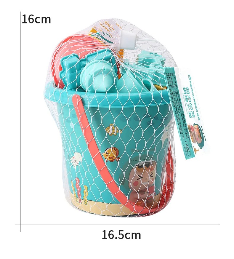 Kids Beach Toy Set Sand Play Kit with Bucket Shovel and Molds
