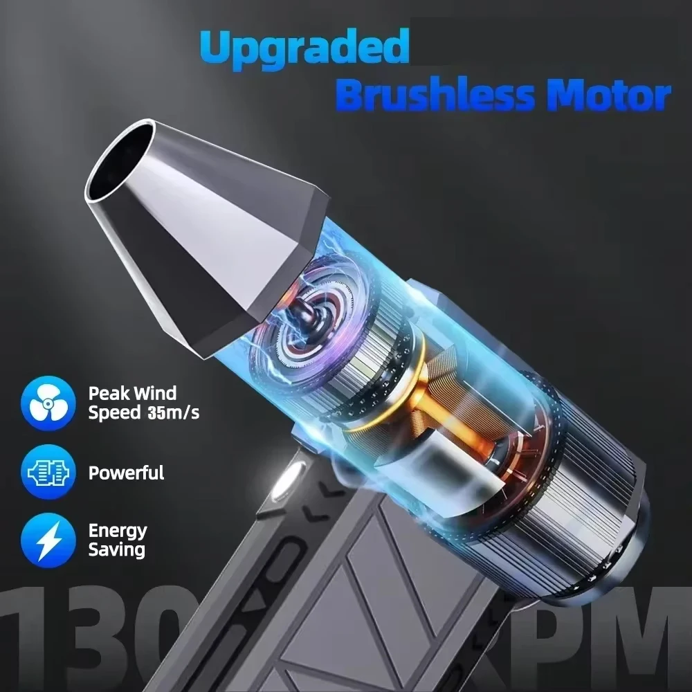 Rechargeable Electric Turbo Jet Fan, 130000 RPM Mini Air Blower, Air Duster, 3 Gear Turbo Blower, Industrial Duct Fan