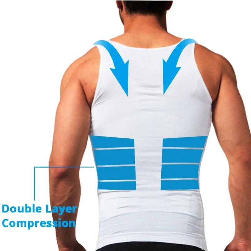 Men's Slimming Body Shaper Compression Vest Waist Trainer for Weight Loss & Belly Control