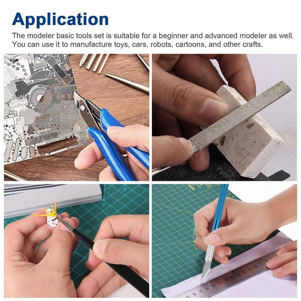 Model Hobby Craft Kit, Basic Tool Set for Building and Repairing Cars, Toys, and Models