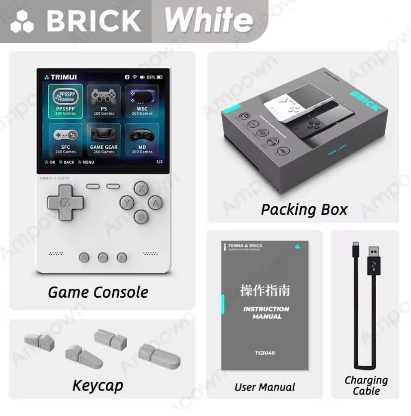 TRIMUI Brick Portable Retro Handheld Console with IPS Display and LED Backlit Keys