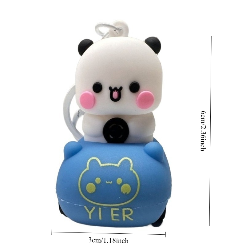 Cute Panda Bubu and Dudu Keychain – Adorable Cartoon Panda Keychain for Backpacks & Bags