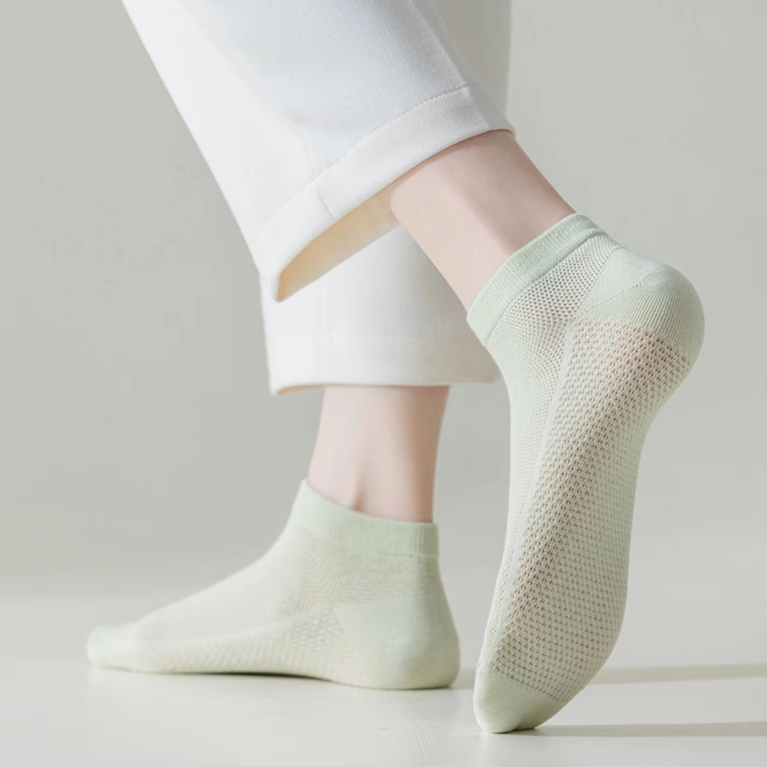 12 Pairs Women's Cotton Breathable Low Cut Mesh Socks Summer Short Socks