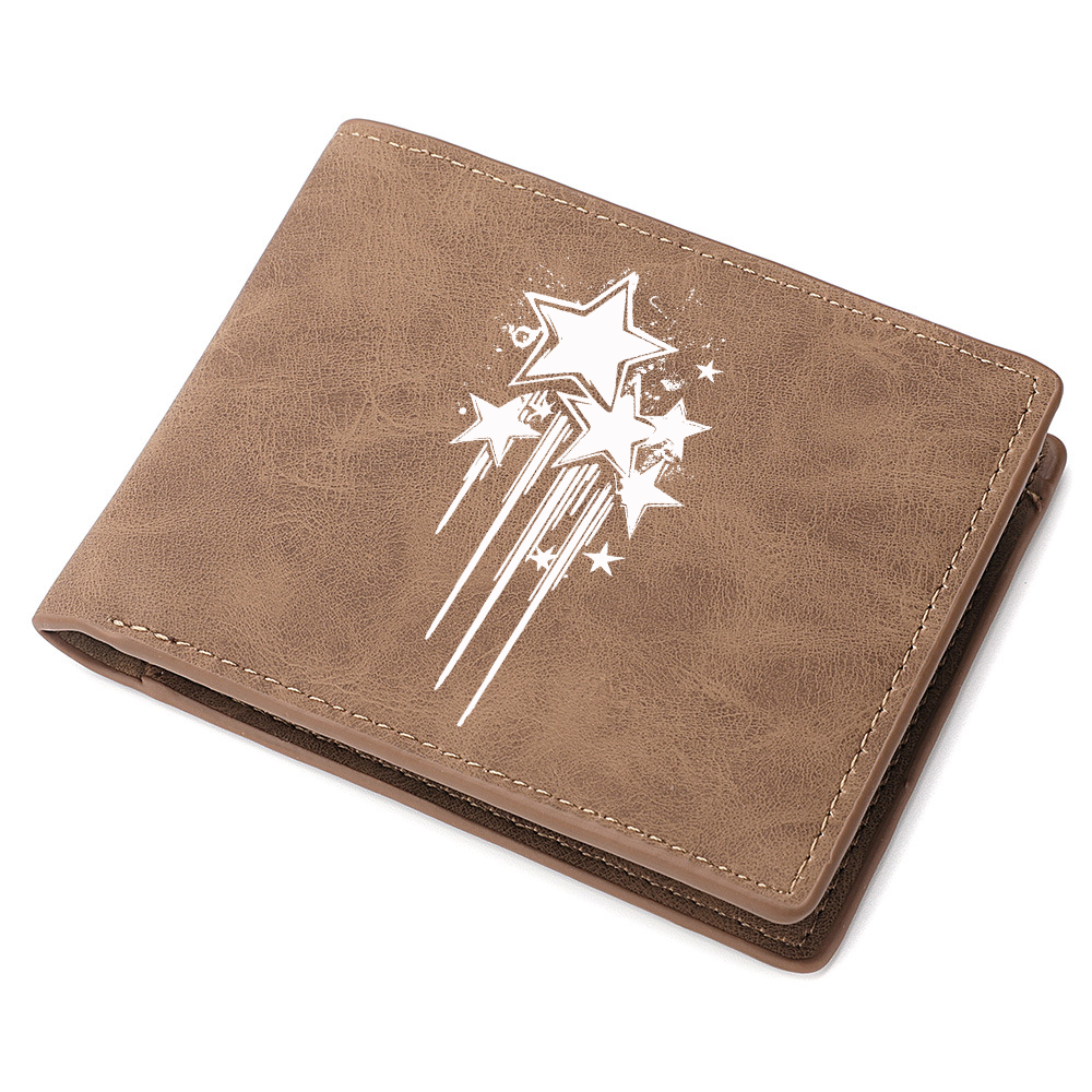 Mens Star Print Wallet High Quality Flat Design