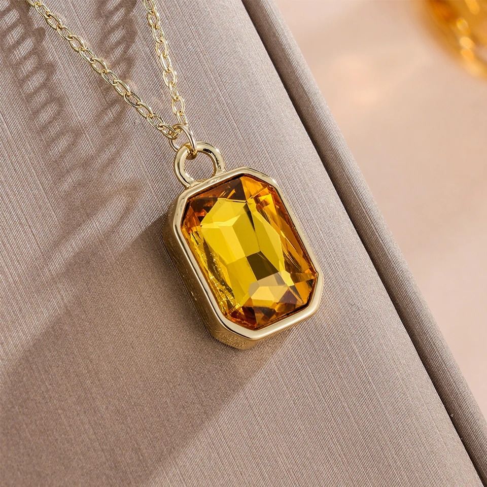Elegant Square Crystal Stainless Steel Earrings