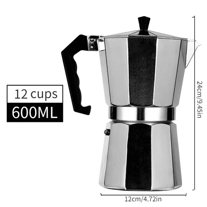 Classic Aluminum Moka Coffee Pot Italian Stovetop Brewer