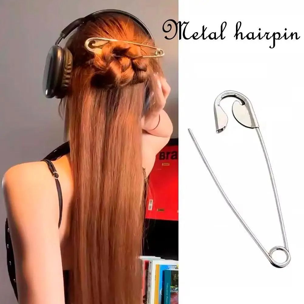 Large Metal Safety Pin Barrette and High-Fidelity Aesthetic Stabilization Architecture