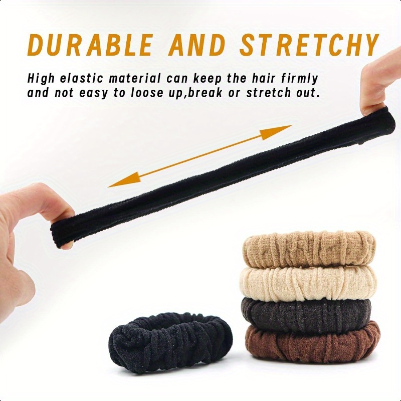 No Damage Soft Polyester Hair Ties, No Tug Scrunchies Hair Bands with Strong Elasticity for Thick or Fine Hair