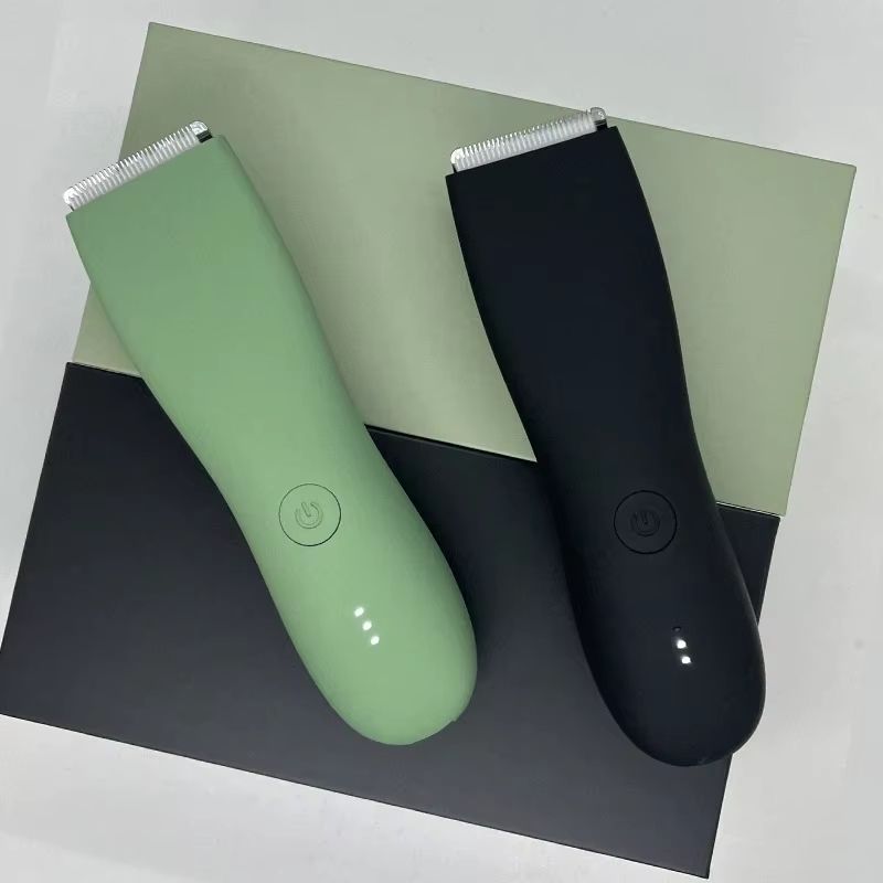 Men's Waterproof Body Hair Trimmer – Groin & Pubic Groomer with Replaceable Ceramic Blade