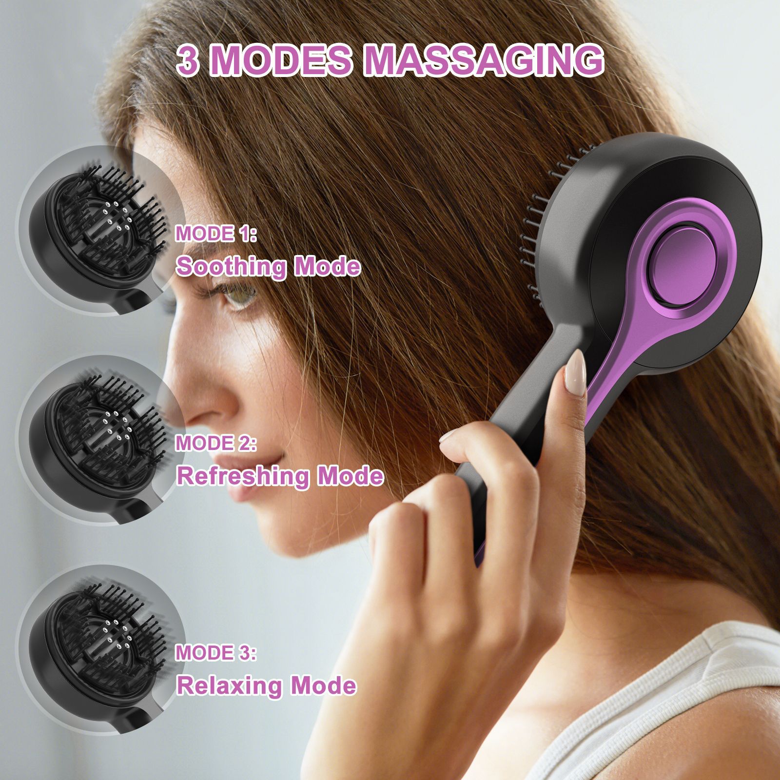Essential Oil Red Light Scalp Massage Comb, Handheld Electric Head Massager, IPX7 Waterproof Muscle Relaxation Device