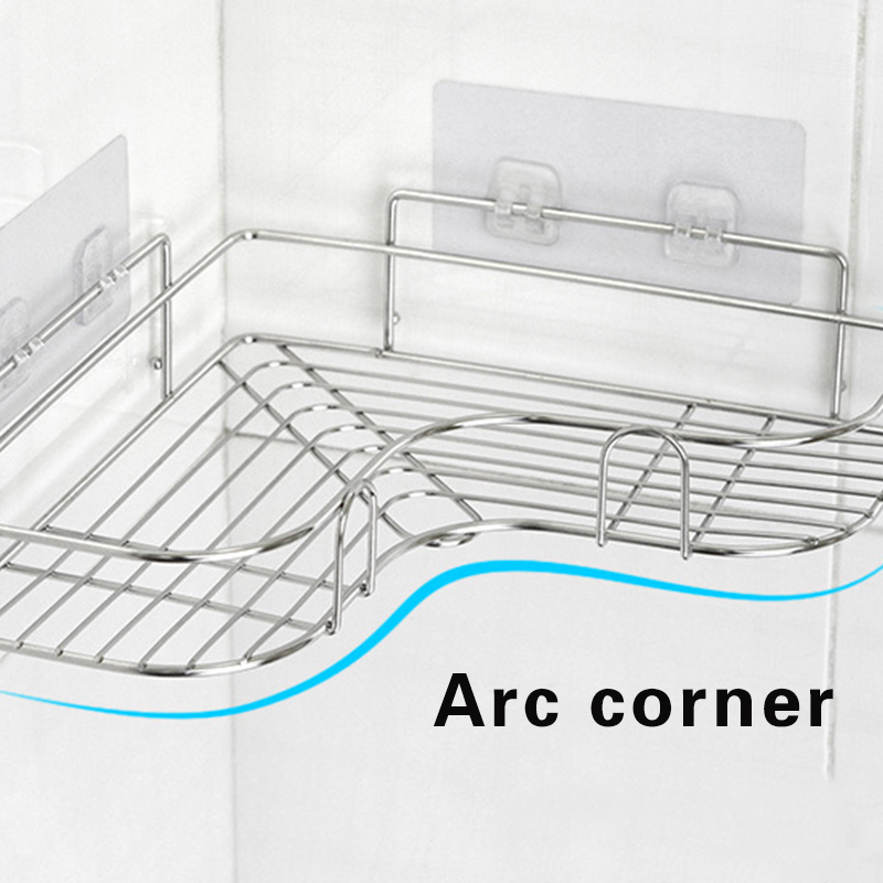 Shower Storage Rack Holder Shelf, Wall Mounted Adhesive Organizer for Kitchen and Bathroom