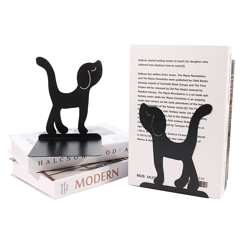 Dog Book Ends for Shelves Duty, Heavy Duty Dog-Shaped Bookend for Heavy Book Organizer, Decorative Book Home Bookend