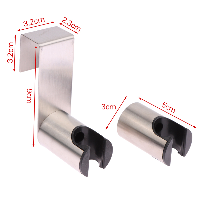 Stainless Steel Shower Head Holder Adhesive Wall Mount No Drill Bathroom Sprayer Hook