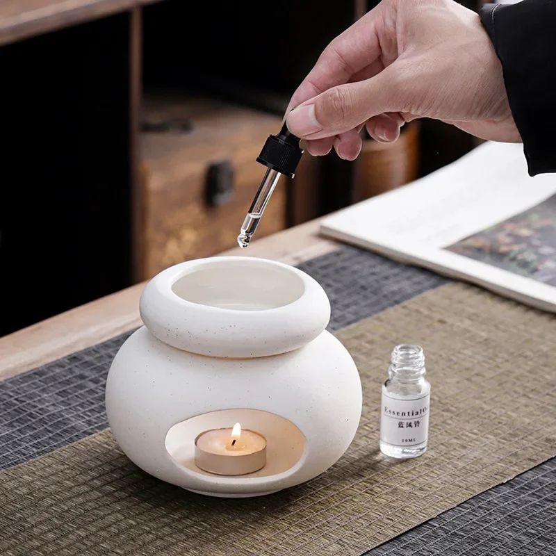 3-in-1 Candle Wax Melt Warmer Essential Oil Aromatherapy Burner Lamp with Candle Holder