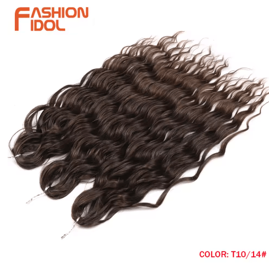 Anna Hair 24 Inch Loose Deep Wave Synthetic Crochet Braiding Hair Ombre Blonde Water Wave