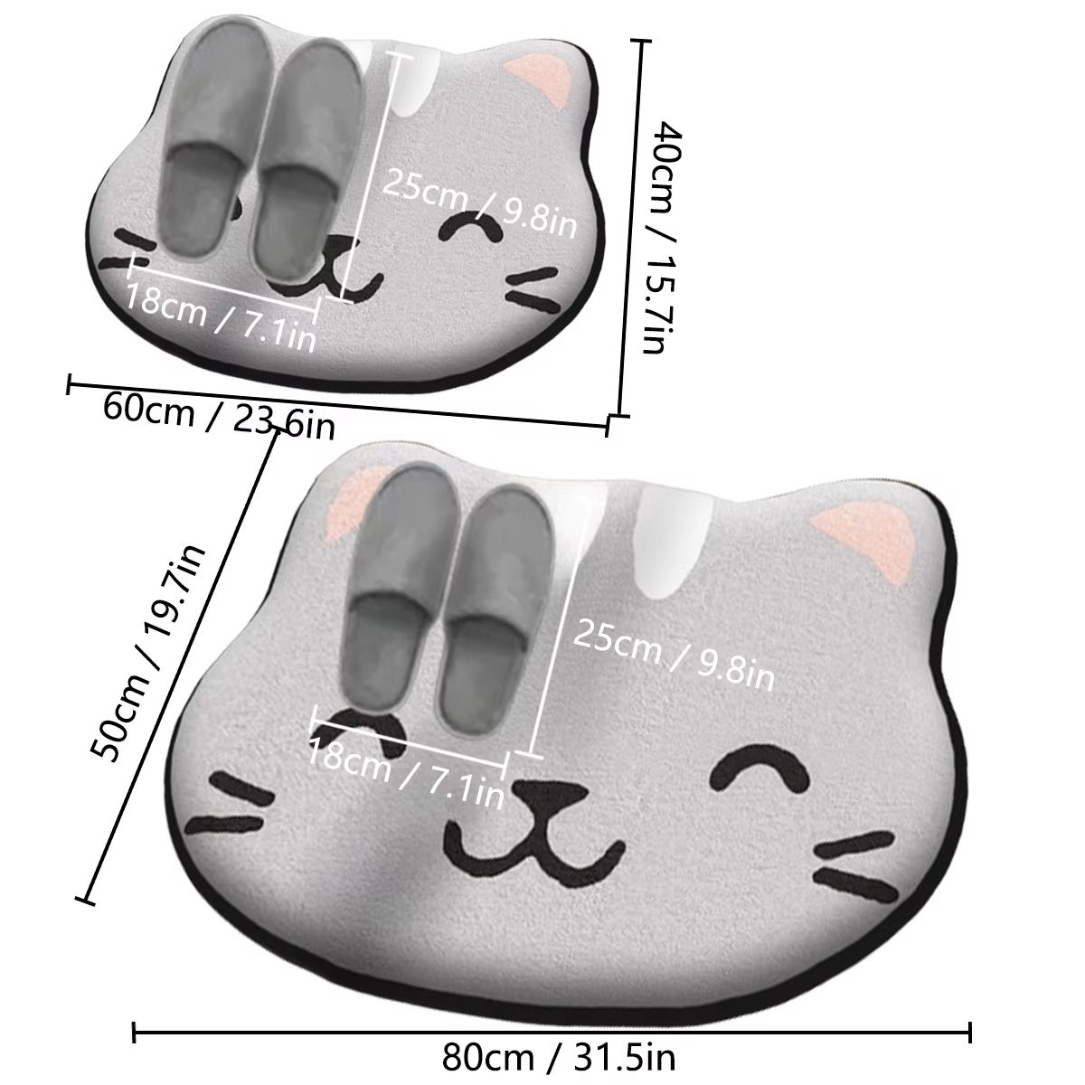 Thickened Bathroom Floor Mat Non Slip Absorbent Flannel Toilet and Shower Rug