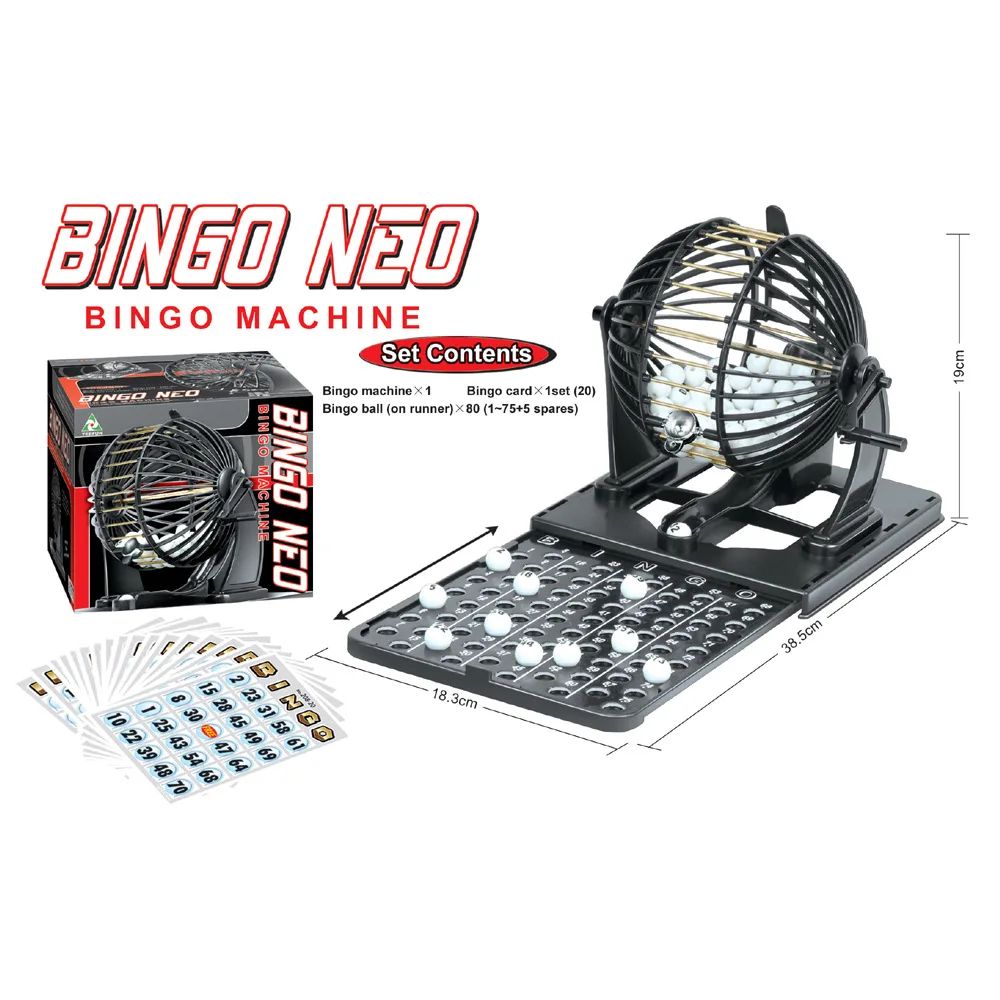 Classic Metal Bingo Cage Set – Professional Bingo Lottery Machine with Numbered Balls & Master Board