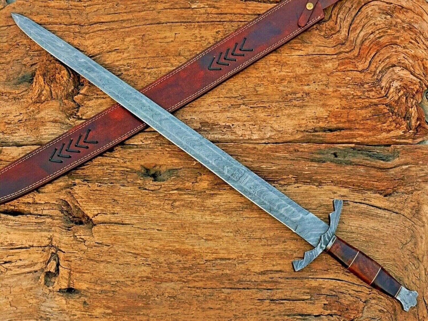 Blademaster s Handcrafted Medieval Viking Sword | Damascus Steel Blade | Full-Size Warrior Sword