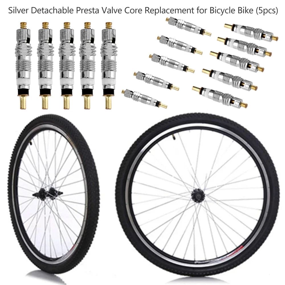 Bicycle Tyre Valve Core Stem, Presta Style Bike Tire Valve Core Set for Tubeless MTB & Road Bike Tube Repair Tool