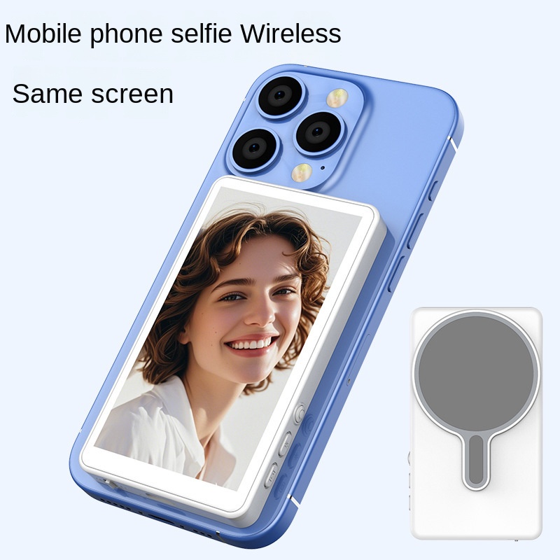 Wireless Mobile Selfie Screen Mirroring Device, Live Streaming & Magnetic Rear Camera Sharing