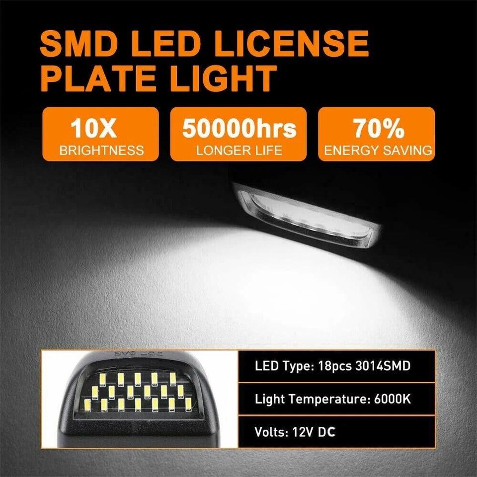 LED License Plate Light Lamp OEM Replacement with SMD LED, Waterproof & High Brightness