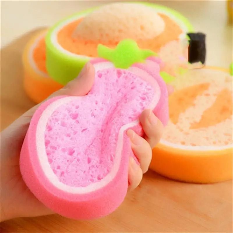 Fruit Shaped Bath Sponges Pack of 4 for Kids