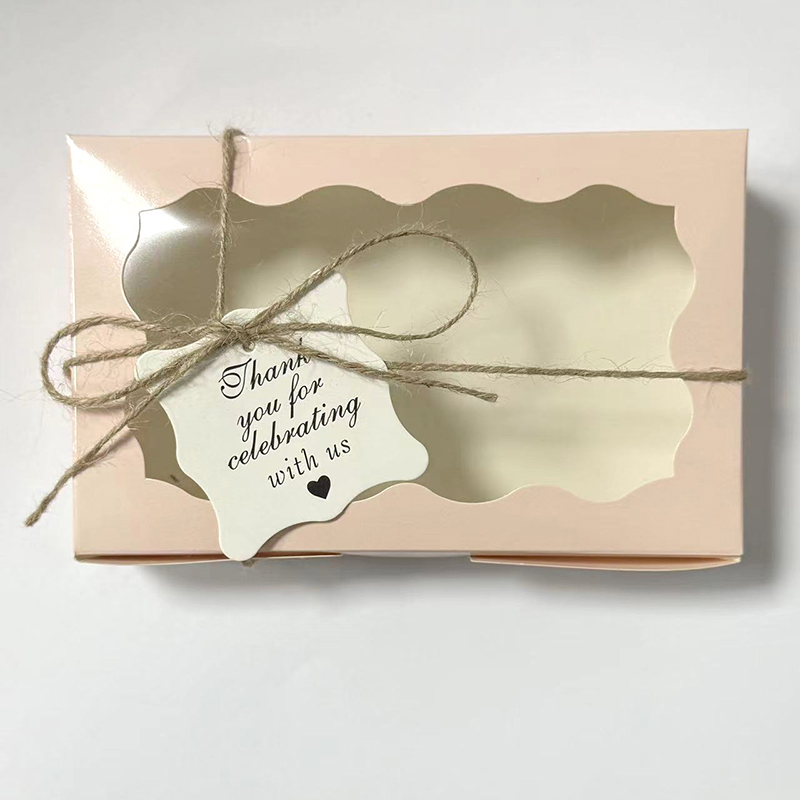 Rectangle Kraft Paper Cake Candy Boxes Open Window Wedding Jewelry Chocolate Gift Packaging Boxes Baking Party Supplies