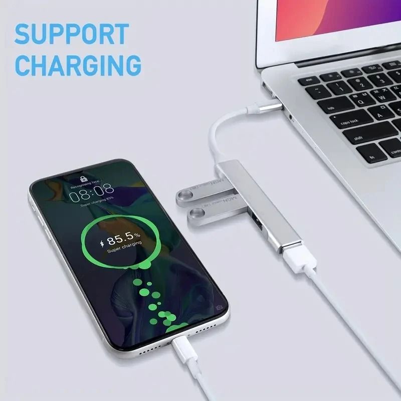 4-Port High-Speed USB Dock Multi-Function Wire Divider