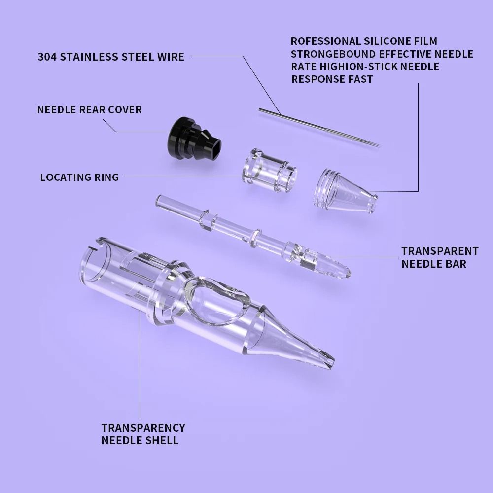 Professional Wireless Rotary Tattoo Machine Kit with 10 Cartridge Needles Complete Set