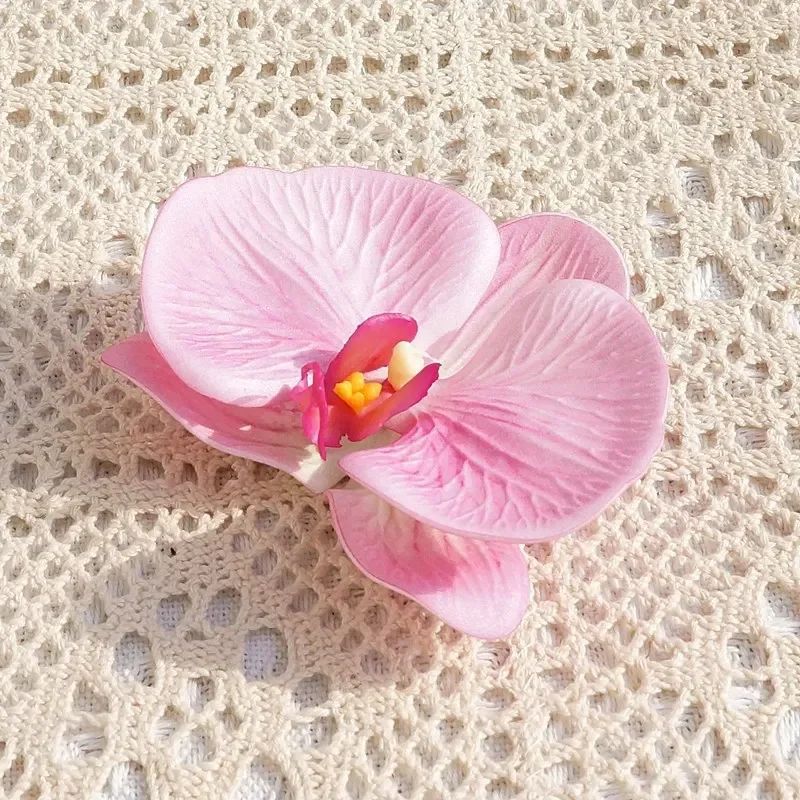 3D Butterfly Orchid Artificial Flower – Silicone Cotton Floral Decor for Wedding & Party Gifts