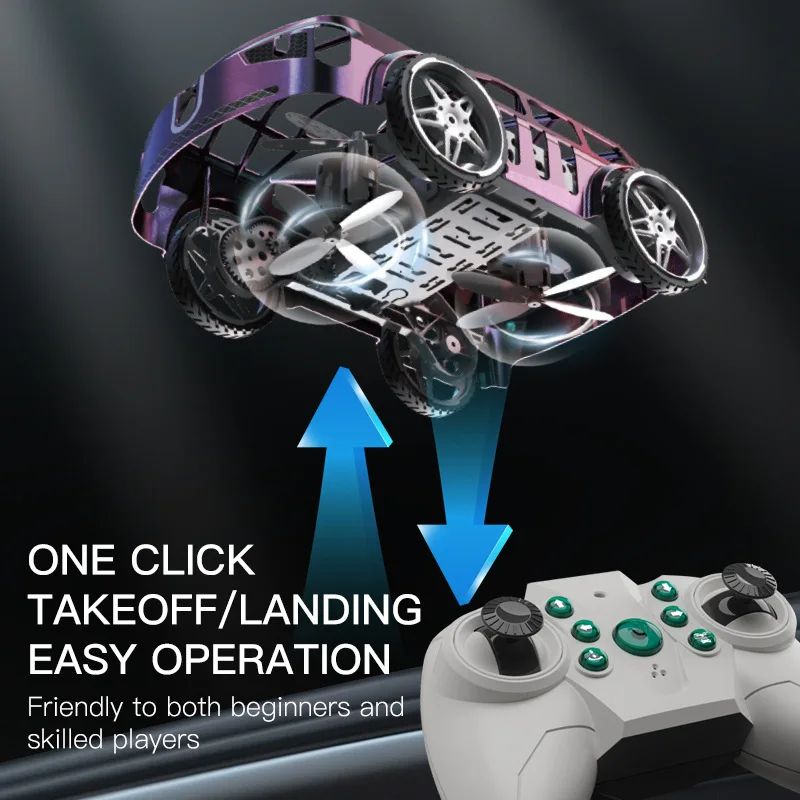 AirRacer 2-in-1 RC Flying Car Quadcopter (Land & Air Remote Control Adventure Toy)