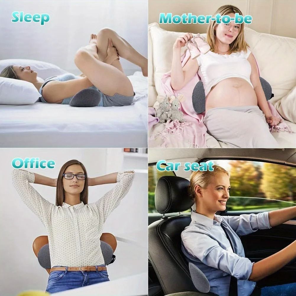 Memory Foam Lumbar Support Pillow for Lower Back Relief