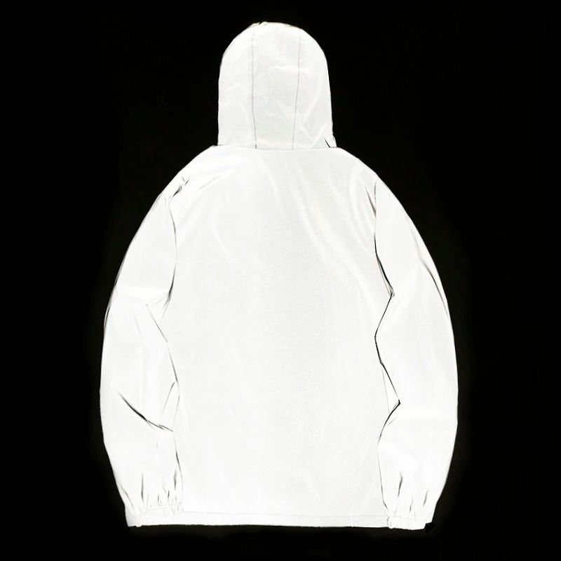 Reflective Night Jacket Waterproof Hooded Windbreaker for Men