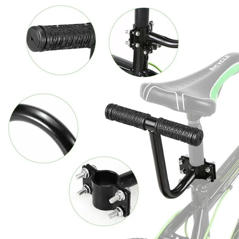 Bike Child Saddle with Back Rest Rear Rack Cushion Seat