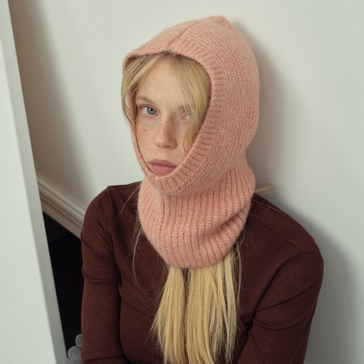 Women's Cashmere Balaclava Hats with Alpaca Wool Beanie for Winter and Autumn Wear