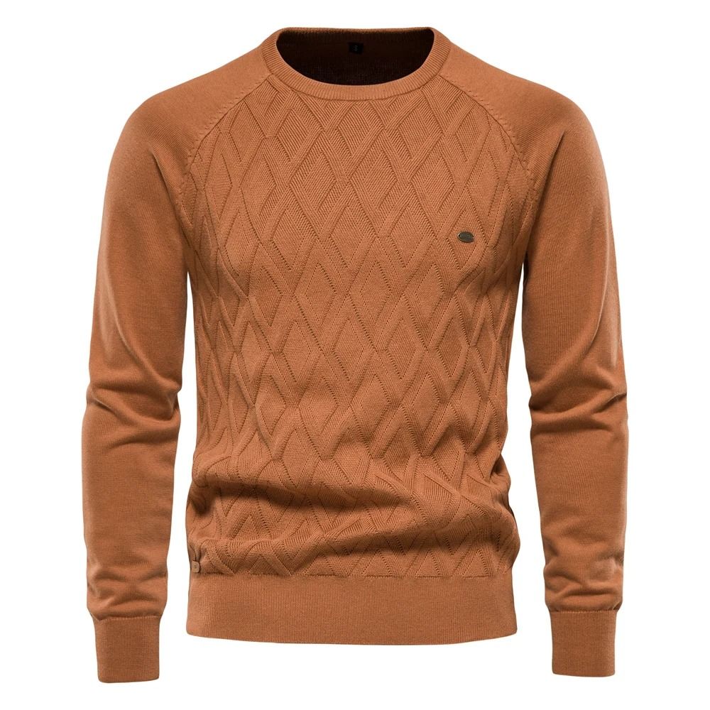 Mens Solid Knit Pullover Sweater