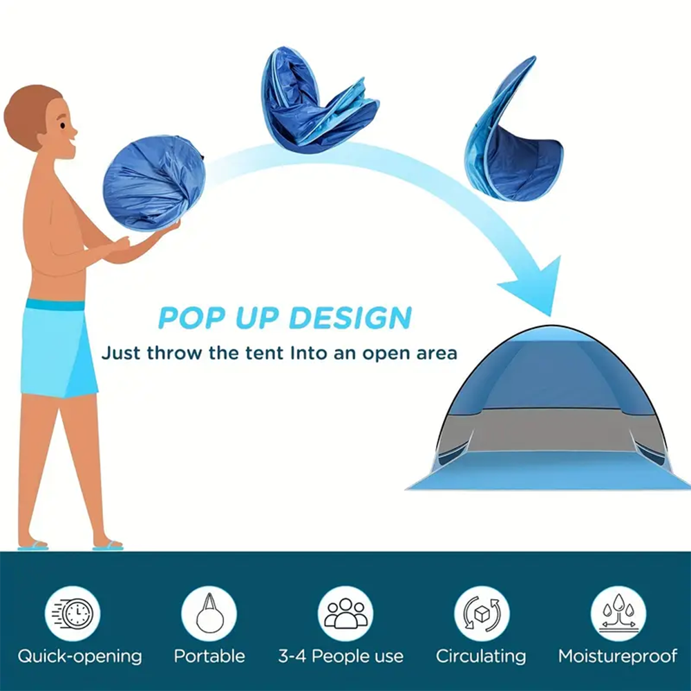 Pop Up Beach Tent Sun Shelter Portable Shade Canopy