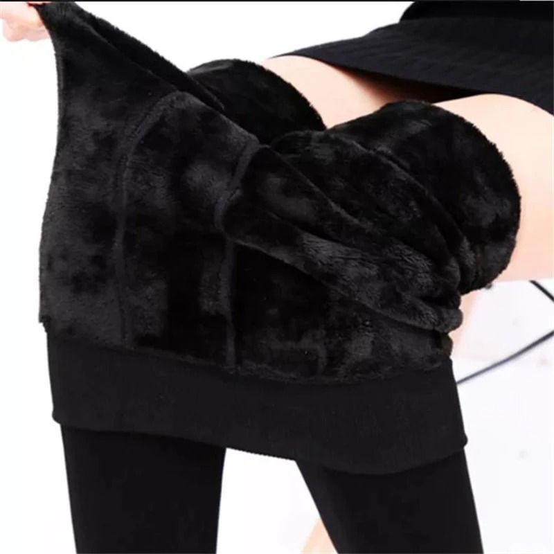 Womens Warm Velvet High Waist Winter Leggings