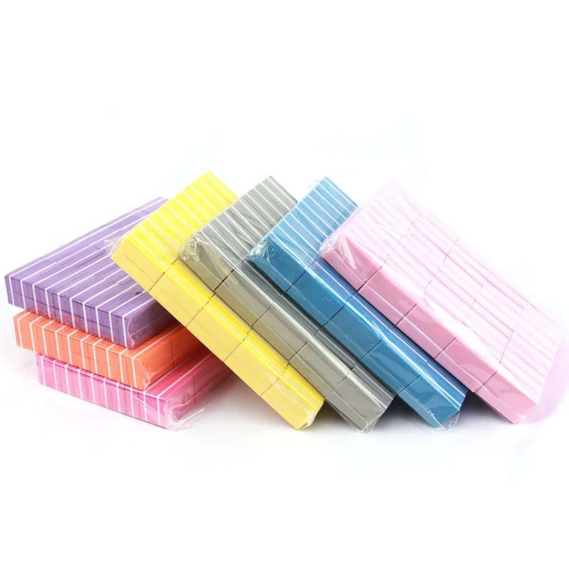 Mini Nail File Blocks Double Sided Sponge Nail Buffer Set 50 Pack