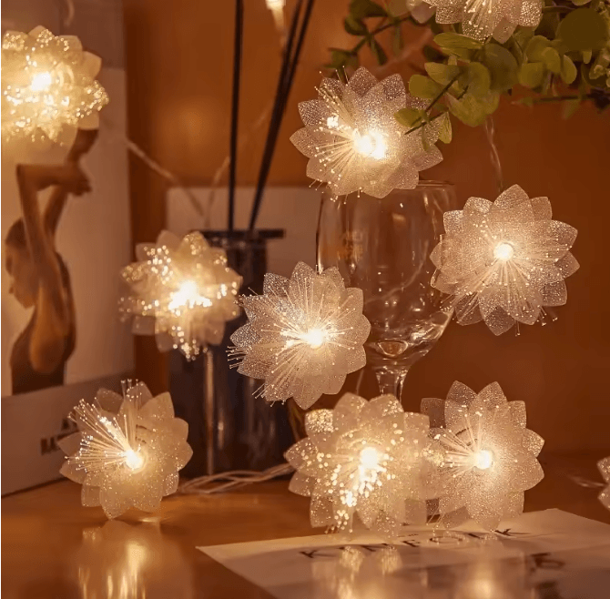 Fiber Optic LED Flower Fairy Light Garland