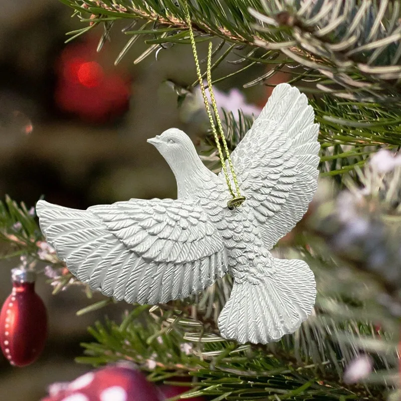 Cute New Year Tree Decor for Home, Office Party Wedding Gift, Friendship Doves Christmas Ornament