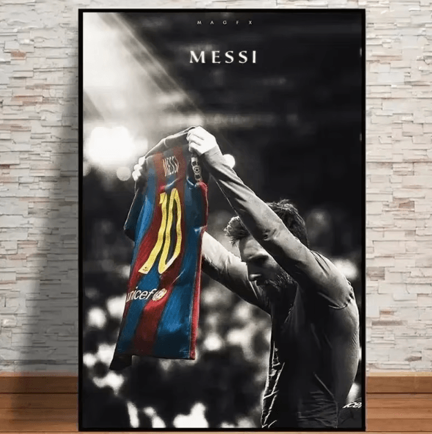 Lionel Messi HD Canvas Poster – Vintage Football Star Wall Art for Home & Fan Decor