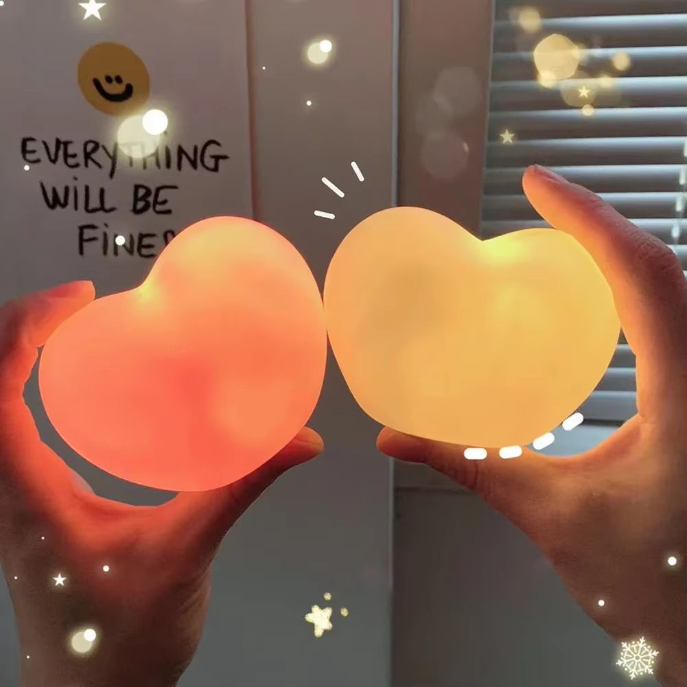 3D Love Heart Night Light Lamp Battery Powered Romantic LED Decor