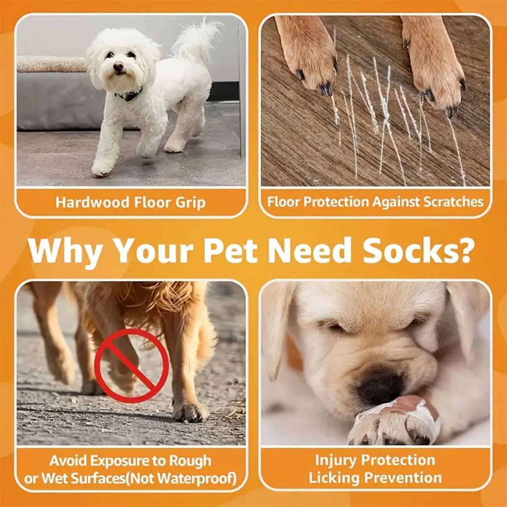 4 Pack Non Slip Dog Socks Double Sided Anti Slip Paw Protection