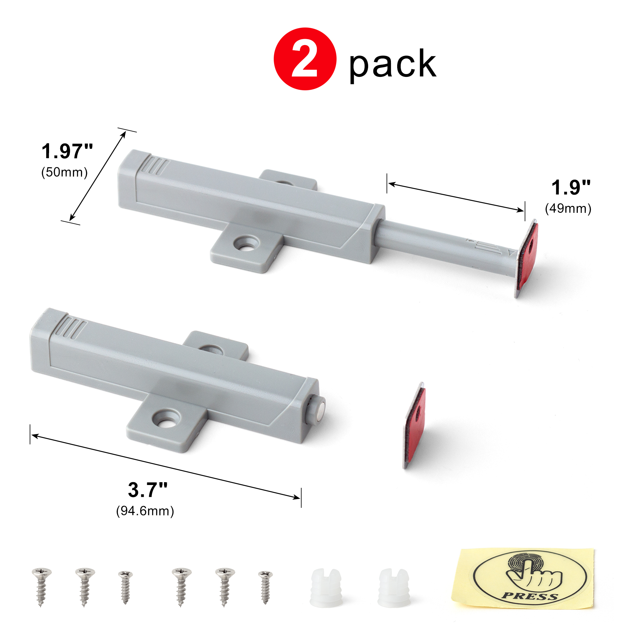 Push to Open Magnetic Cabinet Latch Set for Seamless Hidden Door Closure