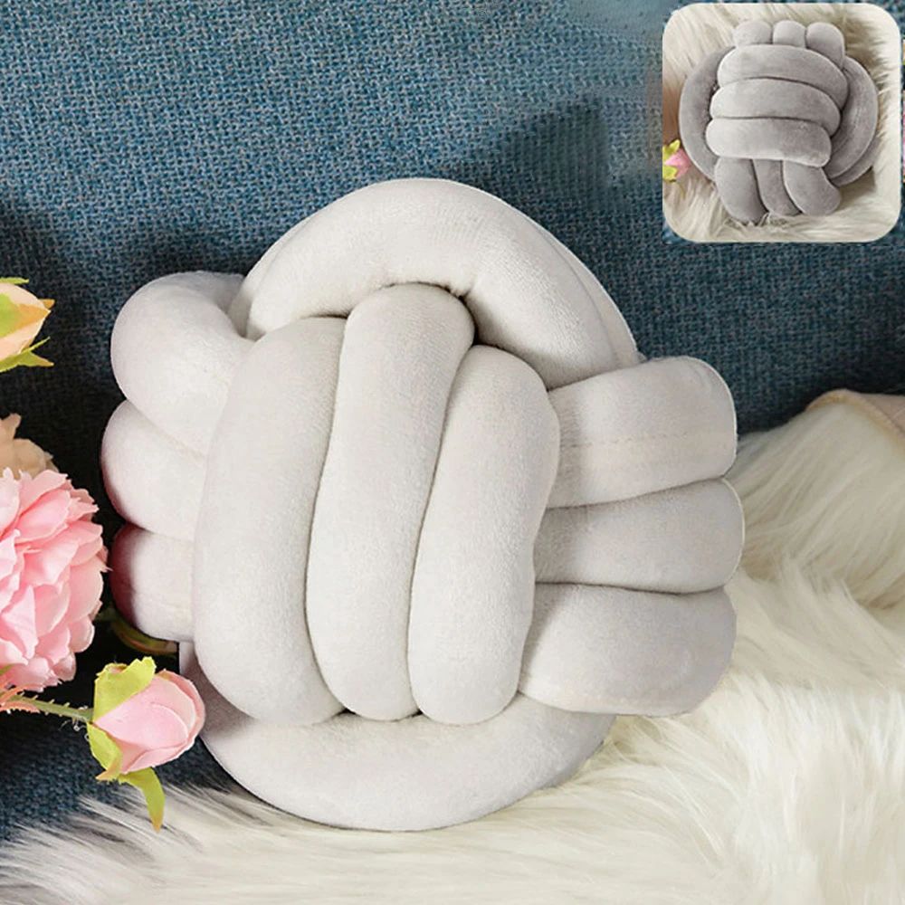 Knotted Plush Ball Throw Pillow