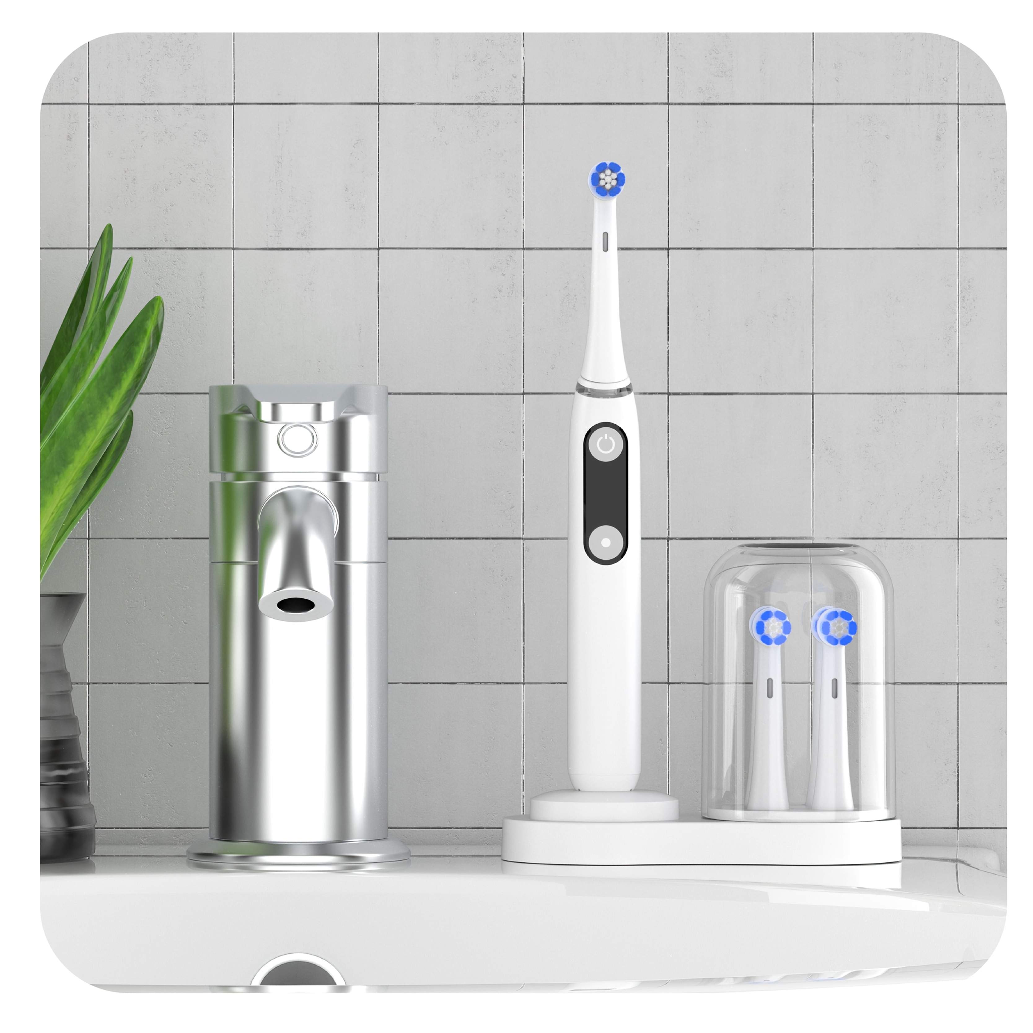 Electric Toothbrush Holder for IO EB Series, Induction Charger, Universal Brush Head Placement